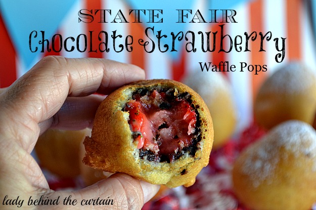 Lady Behind The Curtain - State Fair Chocolate Strawberry Waffle Pops 