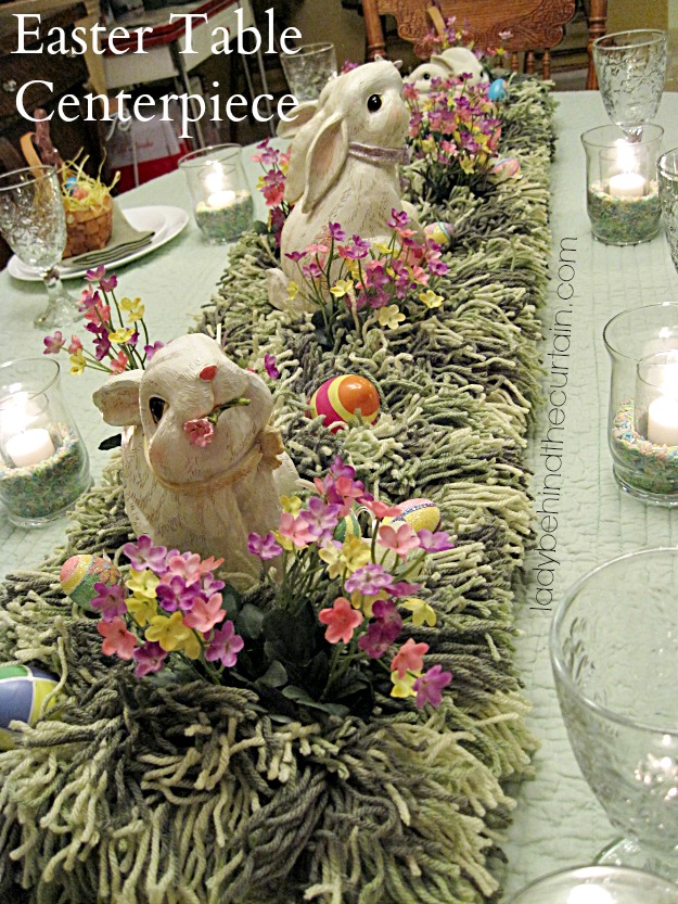 Easter Table Centerpiece - Lady Behind The Curtain