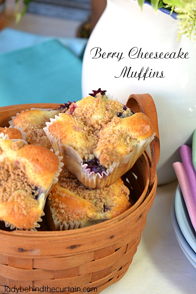 Berry Cheesecake Muffins - Lady Behind The Curtain