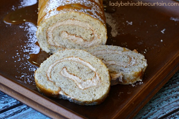 Caramel Banana Cake Roll - Lady Behind The Curtain