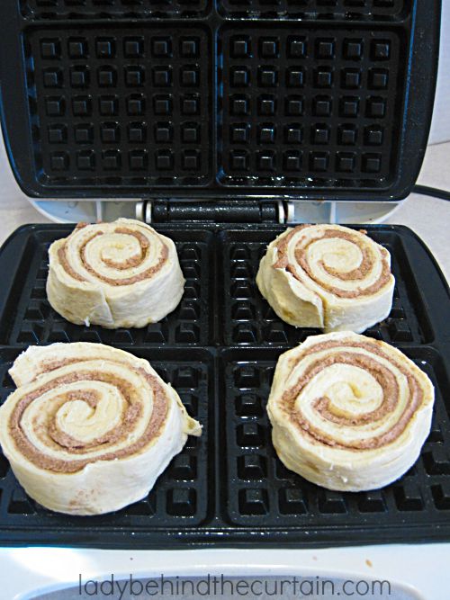 Cinnamon Roll Waffles: When waffles and cinnamon rolls come together and make the most delicious breakfast surprise. ONE INGREDIENT.....ONE DELICIOUS BREAKFAST!