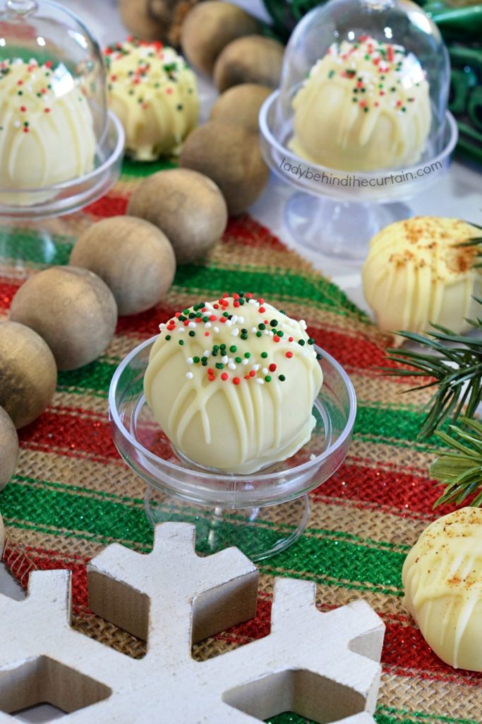 White Chocolate Christmas Eggnog Truffles