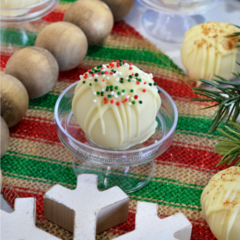 White Chocolate Christmas Eggnog Truffles