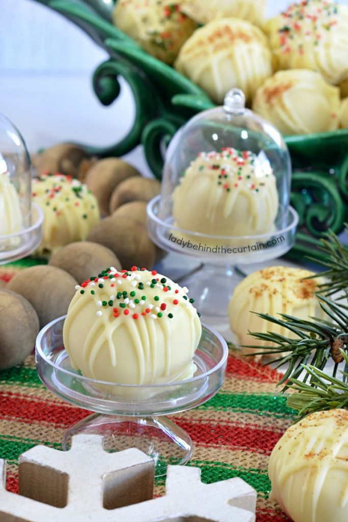 White Chocolate Christmas Eggnog Truffles