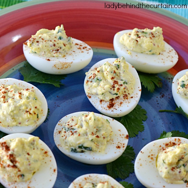 Mexican Deviled Eggs - Lady Behind The Curtain