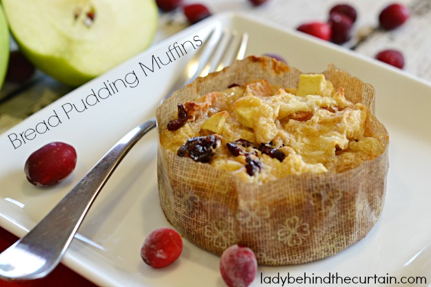 Bread Pudding Muffins - Lady Behind The Curtain