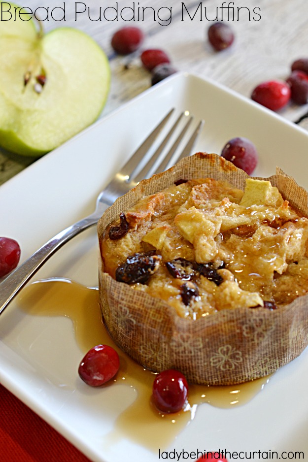 Bread Pudding Muffins - Lady Behind The Curtain