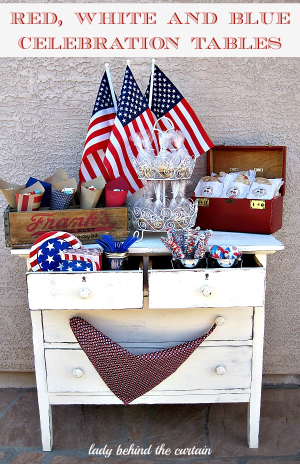 Lady Behind The Curtain - Red, White and Blue Celebration Tables 
