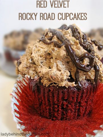 Red Velvet Rocky Road Cupcakes | rocky road recipe, rocky road ice cream, semi homemade cupcakes, cake mix cupcakes
