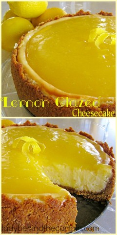 The rich filling and golden glaze of thei Lemon Glazed Cheesecake will tempt your taste buds!