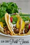 Slow Cooker Pork Tacos | The perfect Taco night recipe to feed a crowd! Serve these tacos Island (baja) style!