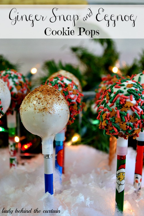 Lady Behind The Curtain - Ginger Snap and Eggnog Cookie Pops