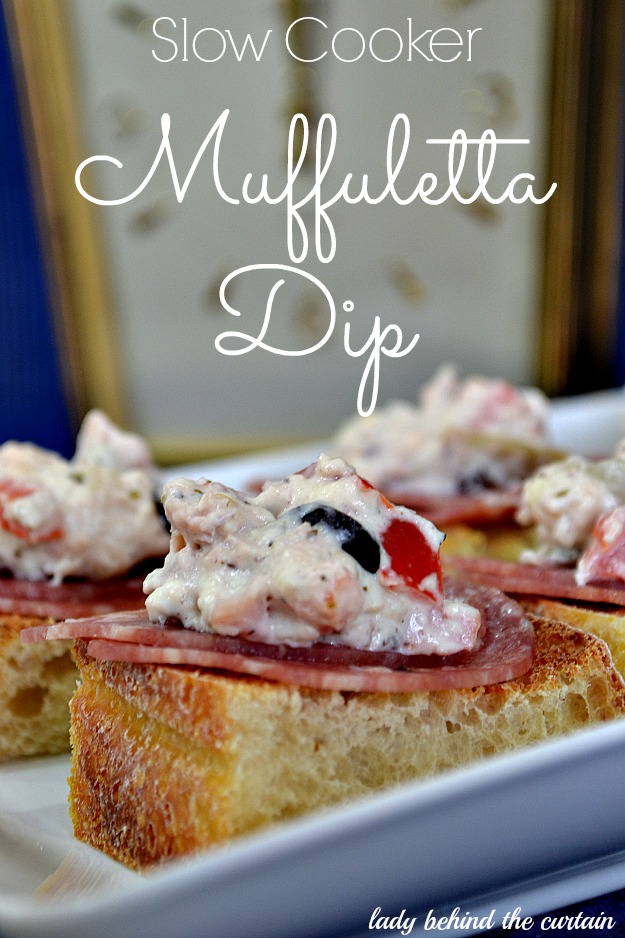 Slow Cooker Muffuletta Dip - Lady Behind The Curtain