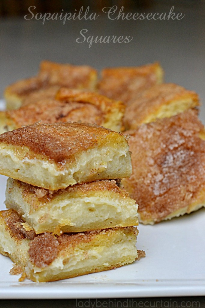 Sopaipilla Cheesecake Squares | With a delicious creamy center and a crunchy cinnamon top.