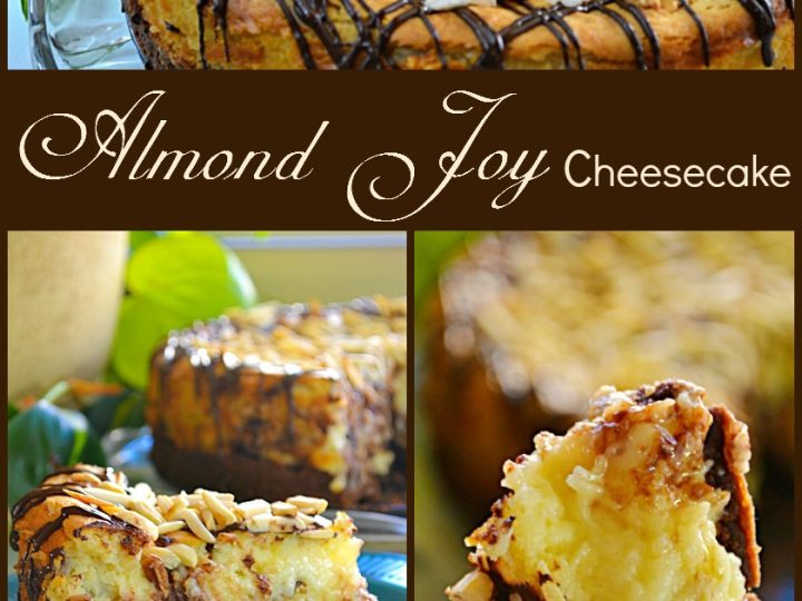 Just like your favorite candy bar this Almond joy Cheesecake is full of chocolate, almonds and coconut.