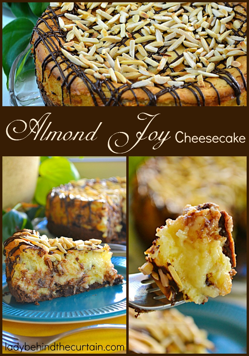 Just like your favorite candy bar this Almond joy Cheesecake is full of chocolate, almonds and coconut.