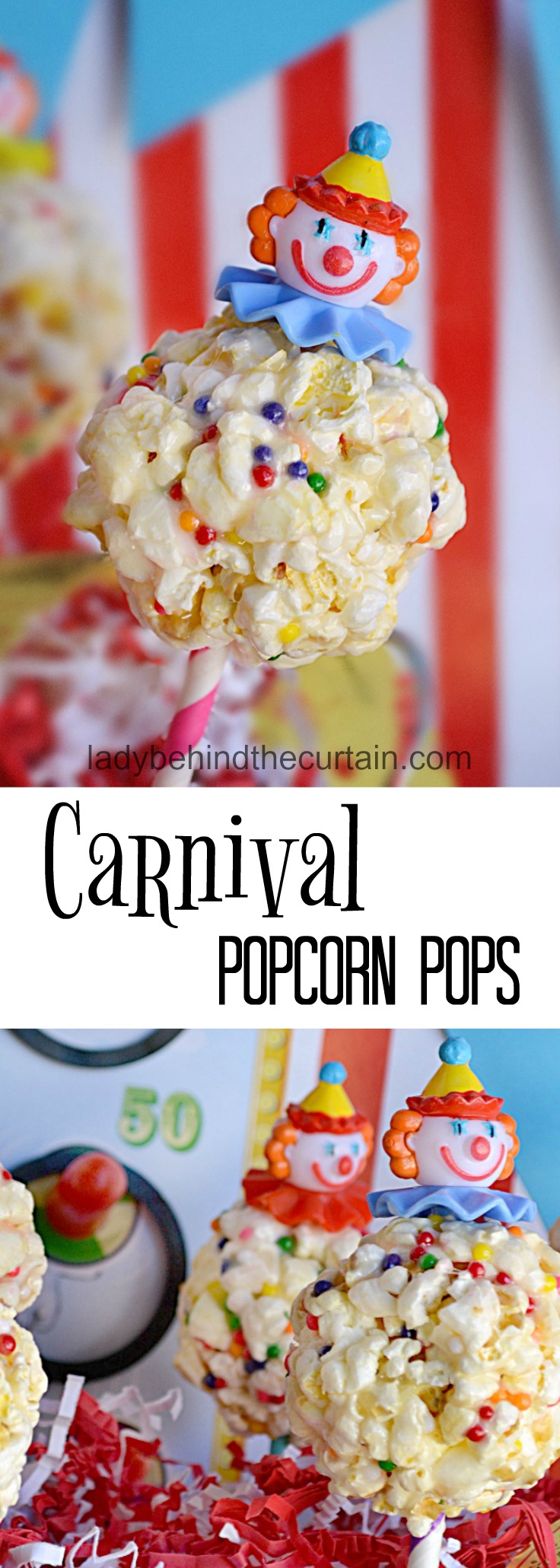 Carnival Popcorn Pops | carnival party, circus party, clown party