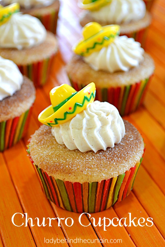 Churro Cupcakes - Lady Behind The Curtain