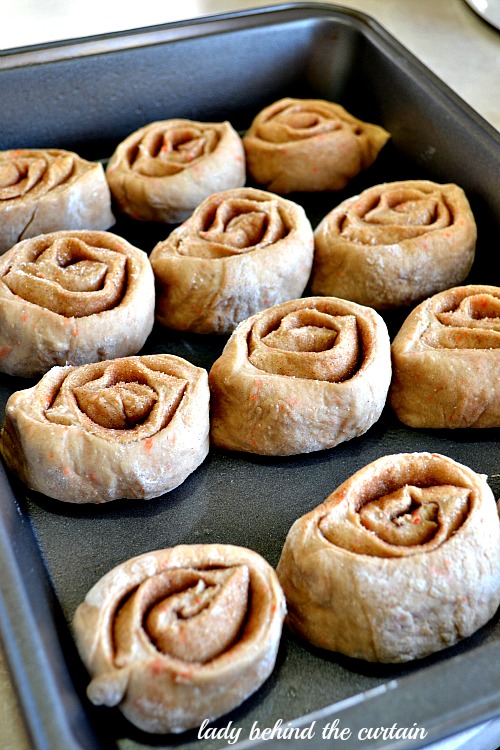 Lady Behind The Curtain - Carrot Cake Cinnamon Rolls