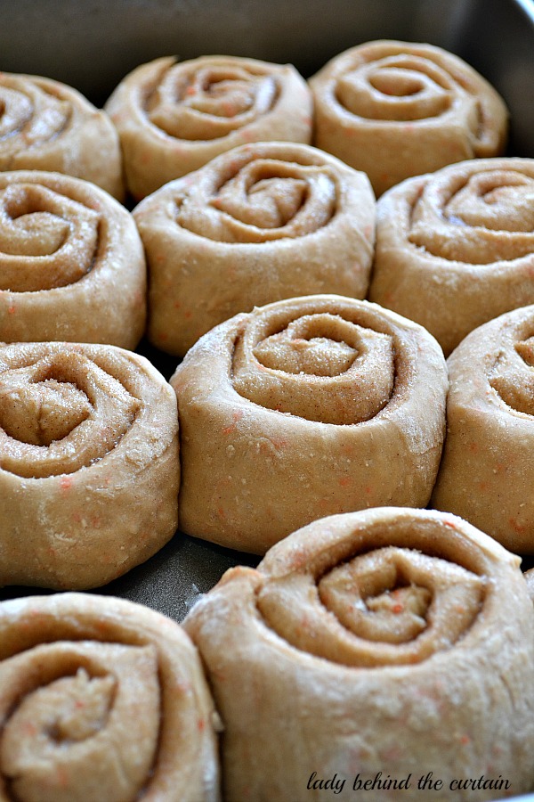 Lady Behind The Curtain - Carrot Cake Cinnamon Rolls