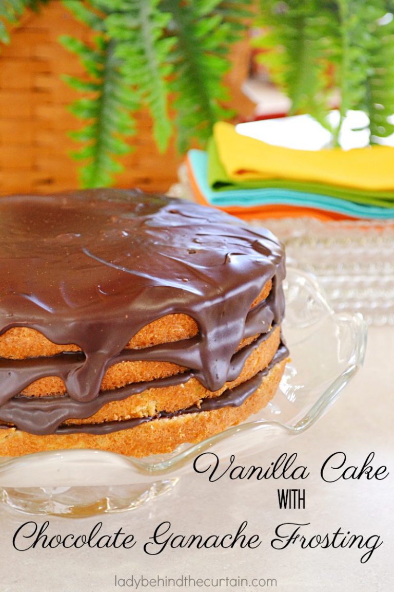 Vanilla Cake with Chocolate Ganache Frosting