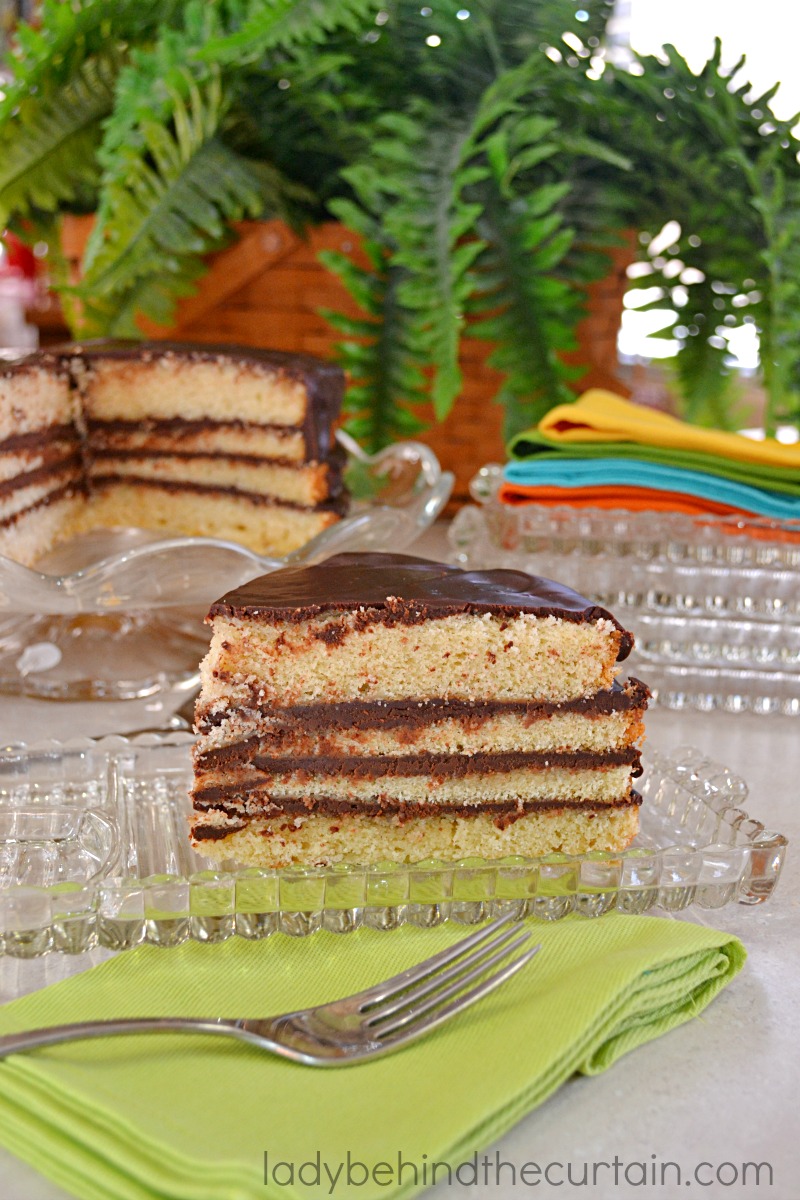 Vanilla Cake with Chocolate Ganache Frosting