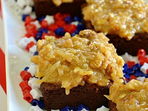 German Chocolate Brownies - Lady Behind The Curtain