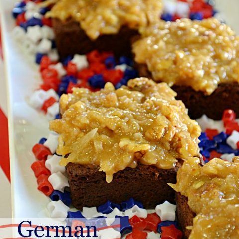 German Chocolate Brownies - Lady Behind The Curtain