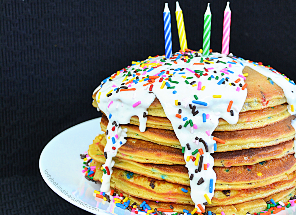 Cake Batter Birthday Pancakes