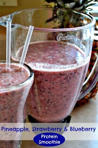 Lady Behind The Curtain - Pineapple Strawberry & Blueberry Protein Smoothie