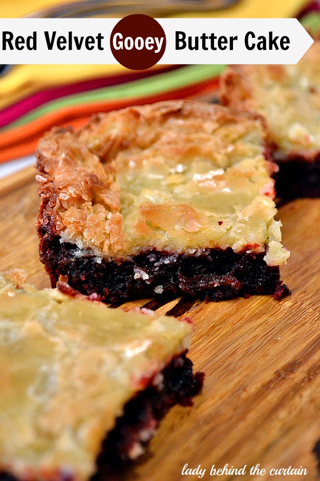 Lady Behind The Curtain - Red Velvet Gooey Butter Cake