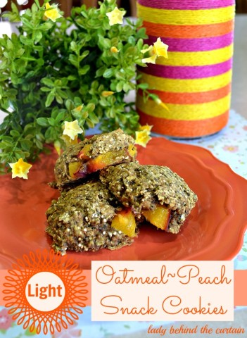 Light Oatmeal Peach Snack Cookies - Lady Behind The Curtain