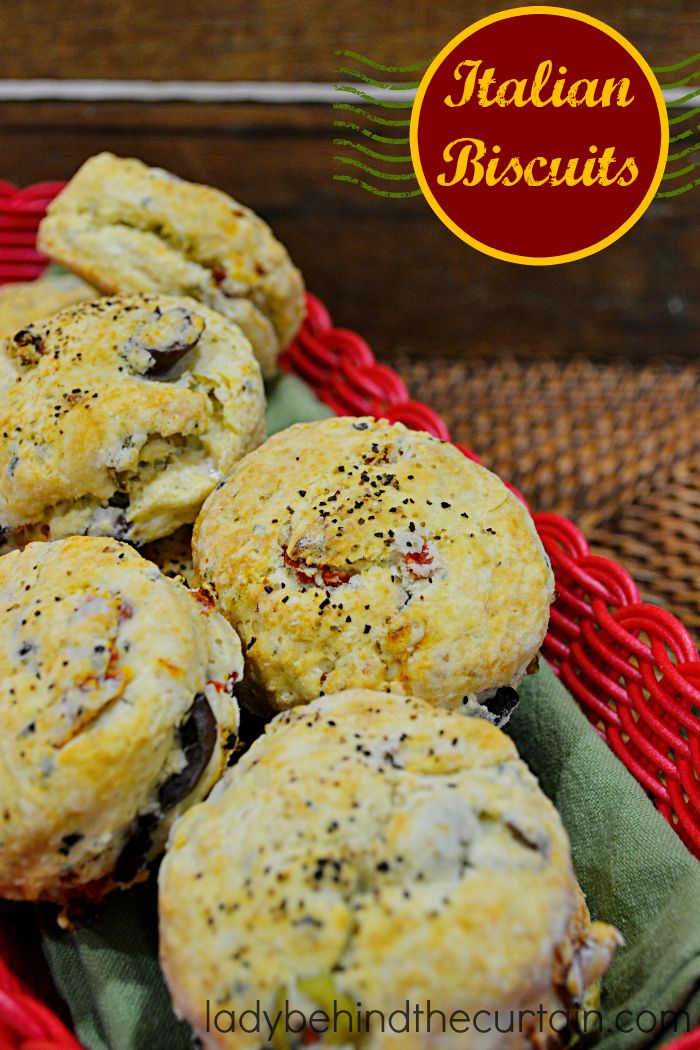 There is no denying these Italian Biscuits are packed with flavor.  Like Kalamata olives, sun dried tomatoes and basil.