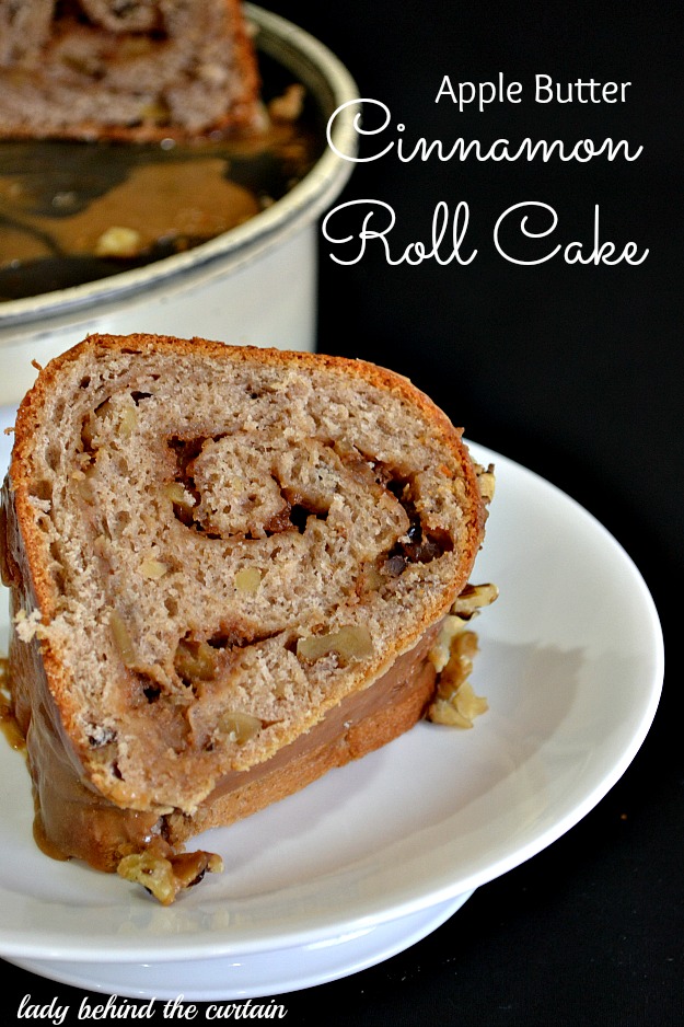 Apple Butter Cinnamon Roll Cake - Lady Behind The Curtain 