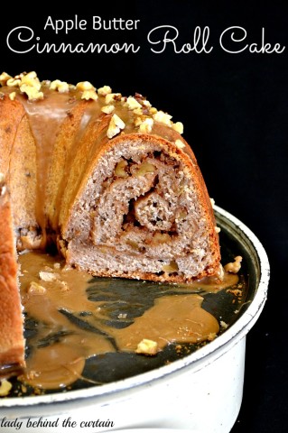 Apple Butter Cinnamon Roll Cake - Lady Behind The Curtain