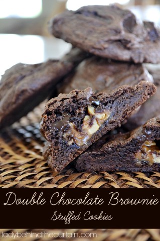 Double Chocolate Brownie Stuffed Cookies - Lady Behind The Curtain
