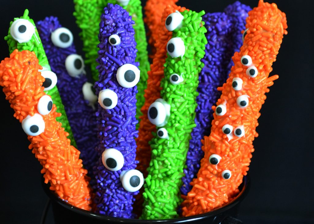 Eye of Newt Halloween Decorated Pretzels