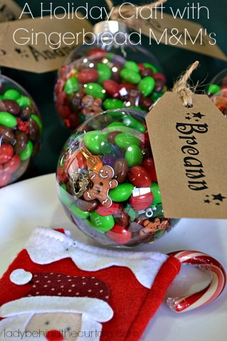 A Holiday Craft with Gingerbread M&M's - Lady Behind The Curtain #shop