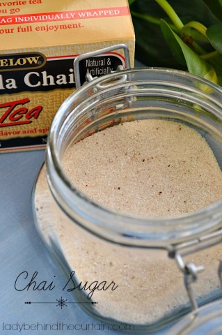 Have a tea or coffee lover in your life or someone who loves to bake? Add this homemade chai sugar to a tea, coffee or baking inspired gift basket. Sprinkle chai sugar on butter cookies, on top of muffins or on top of cupcakes before adding the frosting.