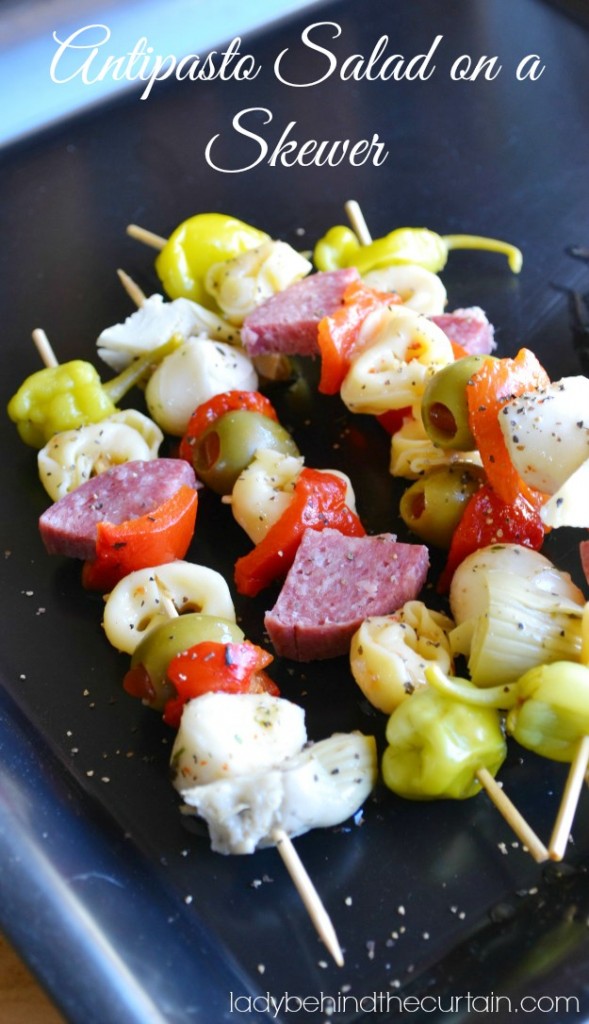 Antipasto Salad on a Skewer - Lady Behind The Curtain #Joy to theTable #PMedia #ad.jpg 