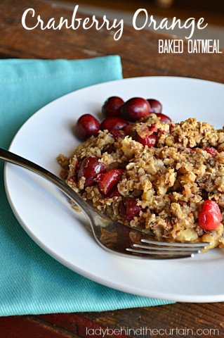 Cranberry Orange Baked Oatmeal - Lady Behind The Curtain
