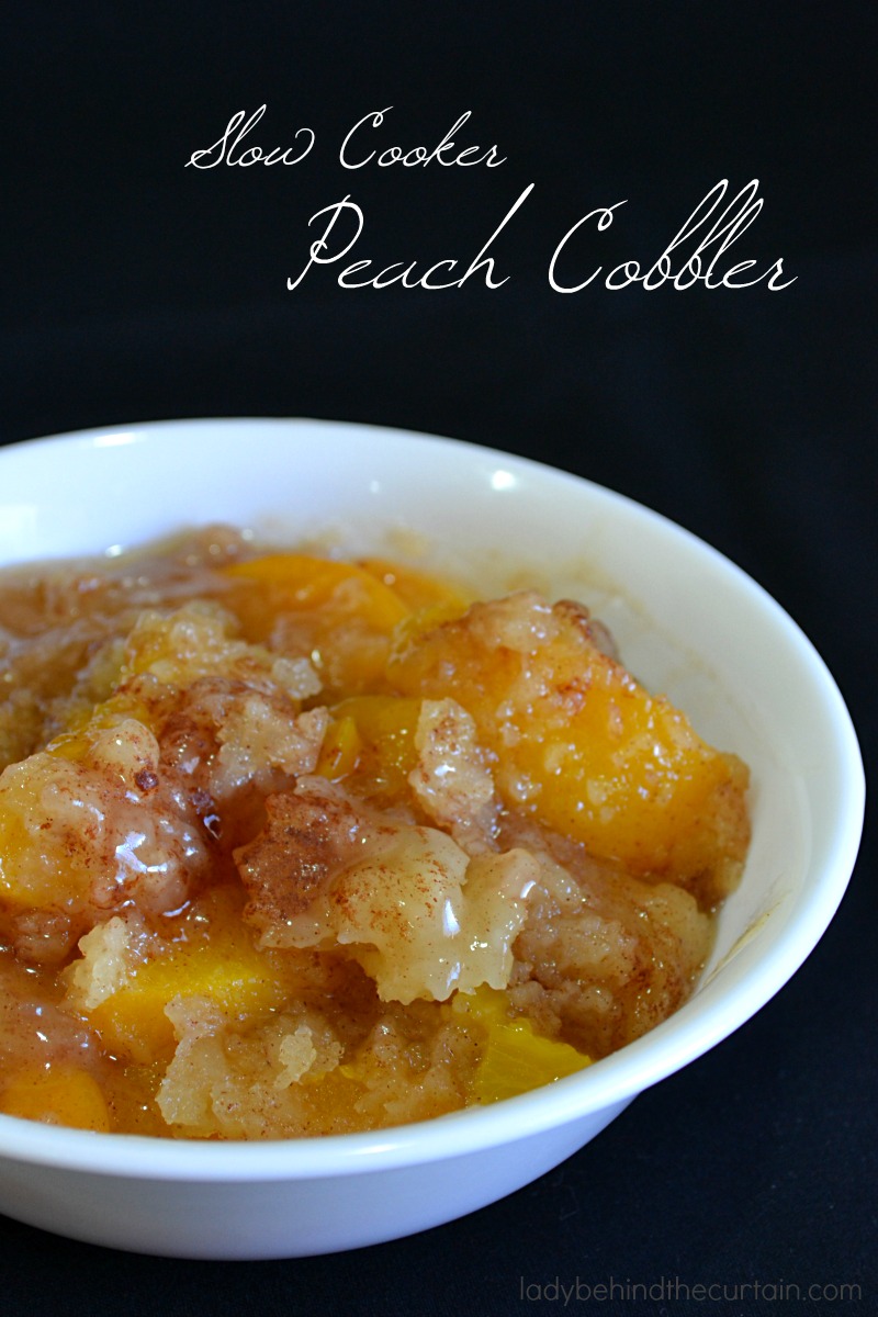 Slow Cooker Peach Cobbler