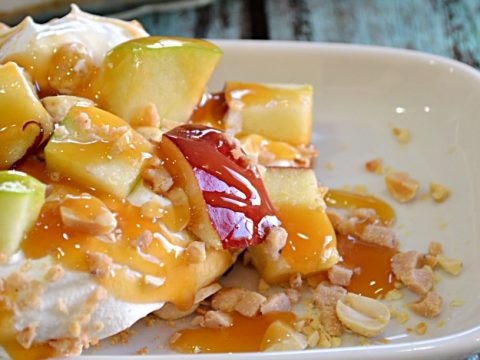 Caramel Apple Pudding Dessert - Lady Behind The Curtain