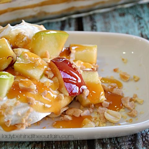 Caramel Apple Pudding Dessert - Lady Behind The Curtain