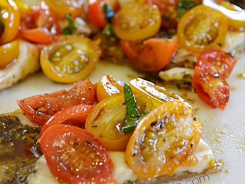 Grilled Bruschetta Pizza - Lady Behind The Curtain