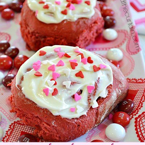 Red Velvet Cake Cinnamon Rolls - Lady Behind The Curtain
