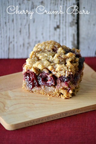 Cherry Crumb Bars - Lady Behind The Curtain