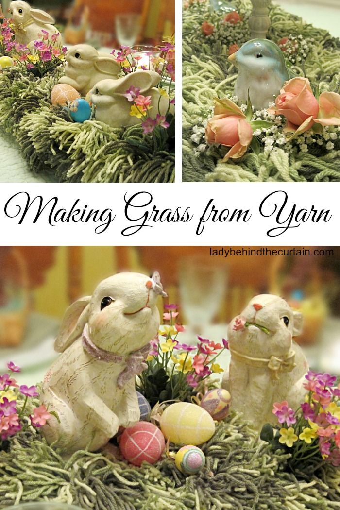 Making Grass from Yarn | Easter Centerpiece, garden party centerpiece, kite theme party centerpiece