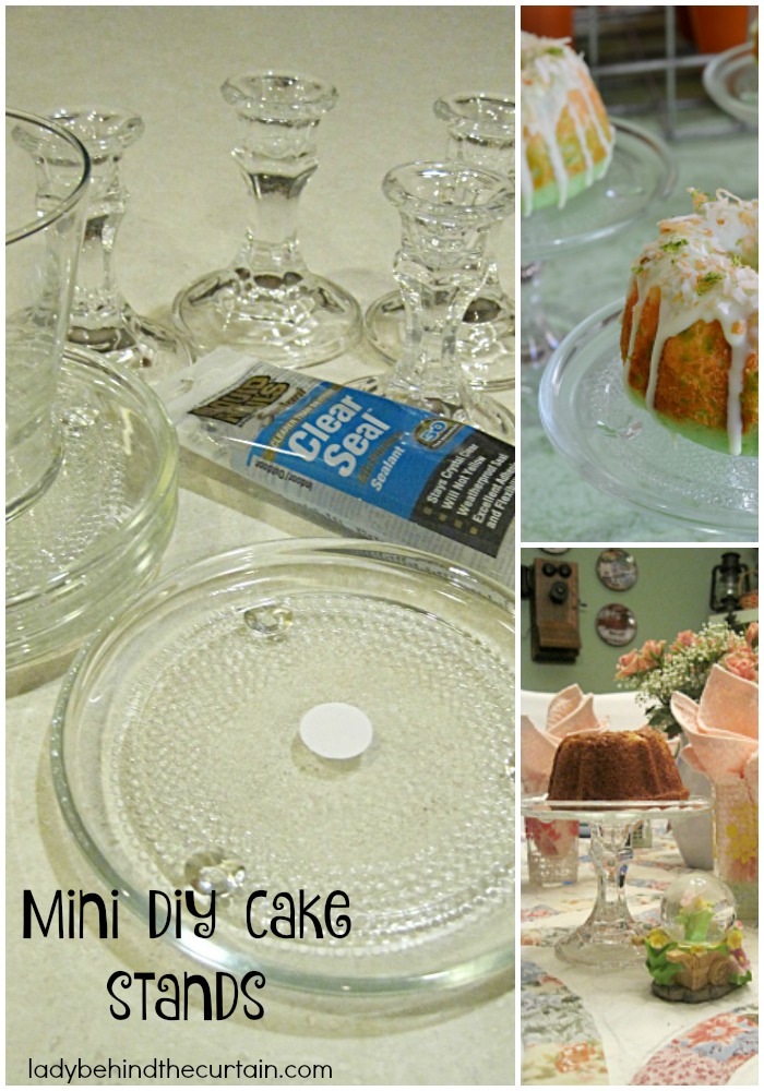 Mini DIY Cake Stands | One of my favorite ways to dress up a table. Treat your guests to their own personal cake! These easy to make stands are also great for displaying cupcakes.