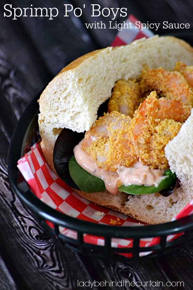 Shrimp Po' Boys with Light Spicy Sauce - Lady Behind The Curtain